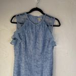 Sundance  Light Blue Lace Floral Ruffle Trim Sleeveless Maxi‎ Dress Small Party Photo 1