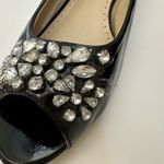 Adrienne Vittadini Black Patent Rhinestone Shoes Open Toe Ballet Size 8 Photo 2