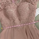 EAST COAST BELLA Mother Of The Bride Dress Sz 6 Chiffon Lace Pink Midi V Neck Photo 11