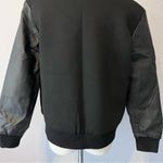 HONEY Women’s Black Faux Leather Zip Up Bomber Jacket Small Photo 7