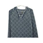 Artesania Geometric Blue & White Peruvian Alpaca Hooded Sweater Dress Sz Large Photo 1