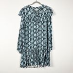 Rebecca Minkoff Miley Snake Python Animal Pattern Chiffon Ruffle Mini Dress L Photo 0