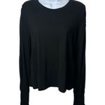 Z Supply NEW Black 100% Cotton Ruched Cuff Long Sleeve Capsule Coastal Chic M Photo 0