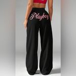 Missguided  x Playboy High Waist Wide Leg Sweatpants Black Large NWT IN PKG Photo 1