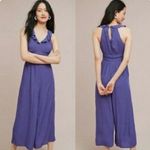 Anthropologie Maeve Blue Polka Dot Eyelet Jumpsuit Photo 1