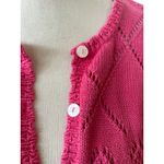 Lilly Pulitzer Vintage  White Label Hot Pink Crochet Knit Button Front Cardigan Photo 5