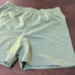 Vintage Y2K Shiny Iridescent Shorts Green Gold Stretchy Pull On Biker 90's Size M Photo 1