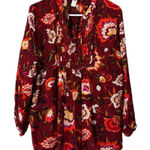 Old Navy ‎ Women Maternity Size Large Tunic Top Long Sleeve Floral Pleated Tiered Photo 0