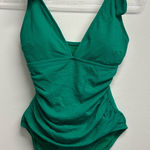 Ellen Tracy  Emerald Ruched One Piece Swimsuit Photo 0