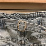 ZARA Relaxed Fit Light Wash Distressed Denim Straight Leg Jeans Buckle Back 2 Photo 6