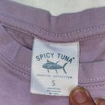 Purple Short Sleeve Tee with Sunflower Design Photo 4