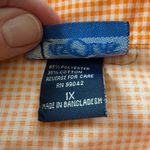 Las Olas  Orange and White Gingham Button Down Shirt Cottagecore Cabincore Retro Photo 4