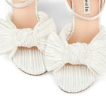 Chic White Pleated Heels by [Brand] Size 10 Photo 1