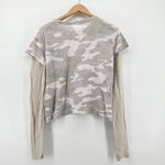 ATM Camo Print Slub Jersey Layered Long Sleeve T Shirt Medium Cockatoo Camo Gray Photo 6