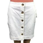 Maison Jules Womens Skirt Denim Blue Jean Button Down Straight White Size 0 Photo 0