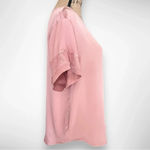 Banana Republic BANANA REPUBLIC Short Sleeve Satin Mauve Blouse W/ Lace Detail Size Small | EUC Photo 1