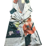 Vintage Concept Cardigan Vest Women's Size Medium Tie Sash‎ Closure Art to Wear Gray Photo 0