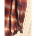 Gap  Women XL Plaid Flannel Button Up Shirt Long Sleeve Orange Red Beige Photo 4