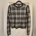 Paige NEW  Alpaca Wool Black And Grey Plaid Sweater Size XS Oversized Photo 1