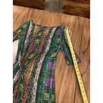 Etro 3/4 Sleeve multi color ruched geo knee length viscose cashmere dress 40 Green Size undefined Photo 9