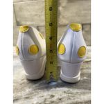 Jingpin Women's White And Yellow Polka Dots Wedge Shoes Pointy Toe Sz 40/9 Photo 4