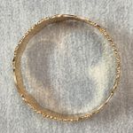 Gold Tone Hawaiian Flower Floral Bangle Bracelet Women's Tropical Feminine Photo 1