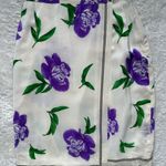 Ganni Vintage Italian silk Floral Purple and Green Skirt size 36/ XS Photo 2