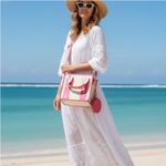 Steve Madden  Pink and Cream Beach Tote Photo 1