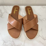 Lulus  Brown Sandals Womens Shoes Koren Flats Slip On Size 8 Photo 2