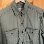 American Eagle Woman's Small Light Green Long Sleeve Button Up Shirt Lyocell Photo 0