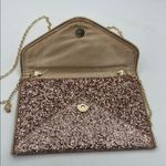 Olivia Miller  Rose Gold Glitter Envelope Clutch Detachable Chain Shoulder Strap Photo 3