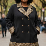 Dennis Basso NEW  Double Breasted Jacket with Slight Metallic Leopard Design 24W Photo 0