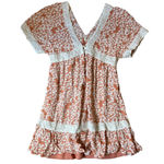 Floral Lace Trim Mini Dress Photo 0