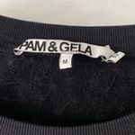 Pam & Gela Rhinestone Embellished Sweatshirt with thumb holes M Black Photo 2