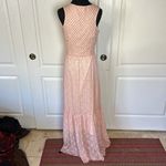 Maison Jules  CREAM LACE HOT PINK POLKA DOT TIERED MAXI TANK DRESS Photo 2