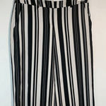 New York & Co Stretch Striped Wide Leg Trouser Pant Black Size 6 Photo 0