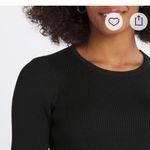 Design History  Black Ribbed Knit Top With Tiered Sleeves Photo 3