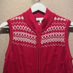 Christopher & Banks  Women’s Zip Up Sweater Vest Snowman Appliqué Size Medium Photo 2