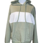 Abound  WOMEN GREEN WHITE COLOR BLOCK HOODED PULLOVER SWEATSHIRT‎ SIZE SMALL NEW Photo 0