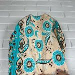 Vintage Turquoise Brown Western Floral One Piece Swimsuit Size 10 Blue Photo 5