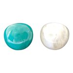 2 NIP Trendy Acrylic Fashion Big Rings In Ivory And Green Size 7 Photo 2