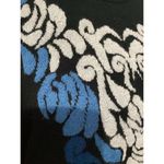 Etam Paris Black Blue Printed Wool Blend Pullover Sweater Crewneck Size 6 Photo 2