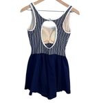 Cherokee Vtg Swim Suit Romper Sz 12 New NWT deadstock Navy Striped Blue Photo 8