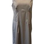 United Colors Of Benetton Stile Benetton Gray Sleeveless Sheath Dress Sz L Gray Pleated Skirt Business Photo 0