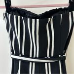 H&M Black & White Striped Cropped Strapless Jumpsuit with Belt, Size 6 Photo 9