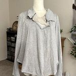 Bordeaux  Gray Open Drape Front Cardigan Jacket Size M Photo 0