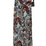 2OH Two Old Hippies Jean Marie Velour Paisley Print Maxi Dress Sz S Blue Red Boh Photo 0