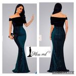 NWT Miss Ord Sleeveless Off Shoulder Mermaid Sexy Evening Dress WY003 size large Green Photo 1