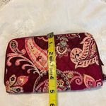 Vera Bradley  Paisley Print Quilted Wallet Maroon Burgundy 8 x 5” Zip closure Photo 5