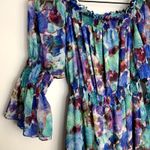 PatBo Blossom Off The Shoulder Dress Violet Womens Small New with Tags Blue Photo 9